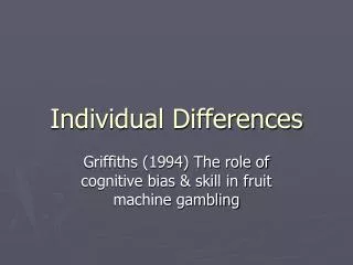 Individual Differences