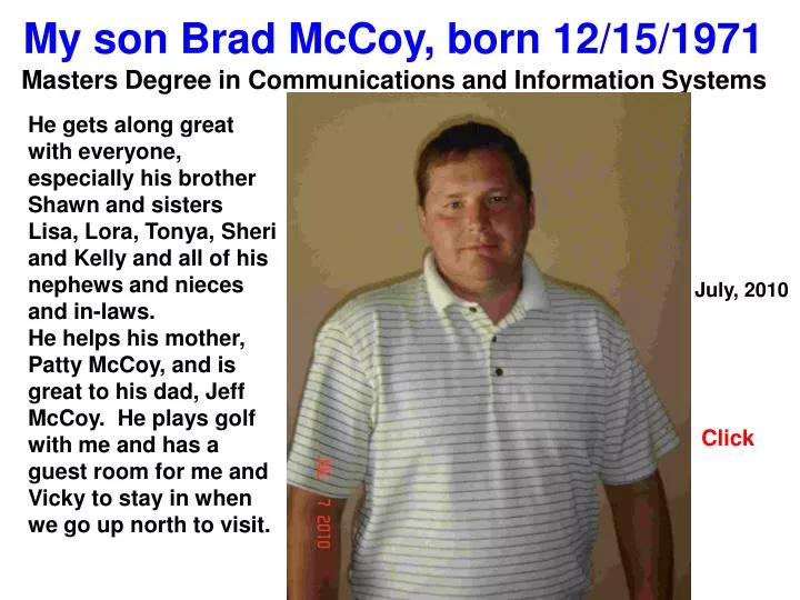 my son brad mccoy born 12 15 1971