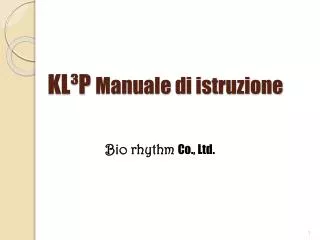 KL³P Manuale di istruzione