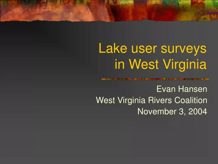 lake user surveys in west virginia