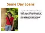 Same Day Loans - slide 1