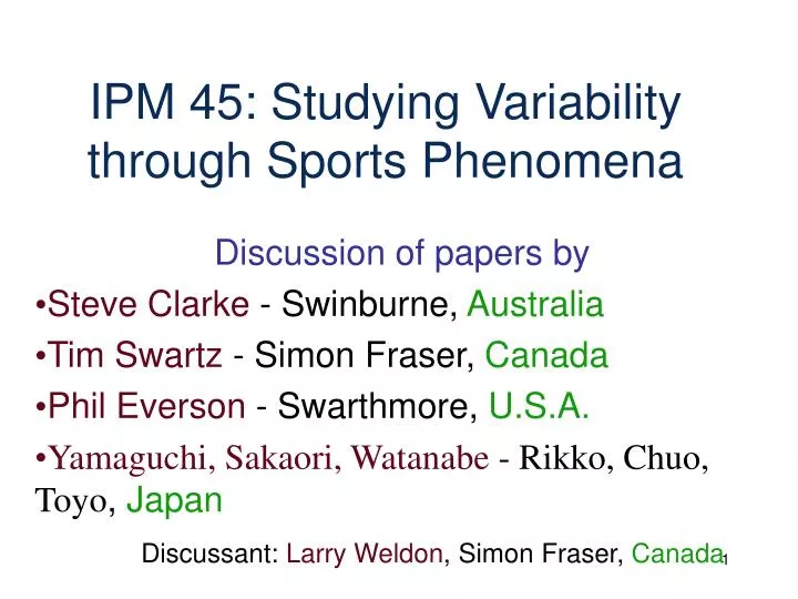 ipm 45 studying variability through sports phenomena