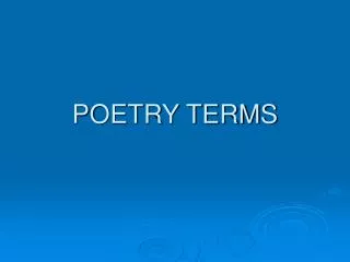POETRY TERMS
