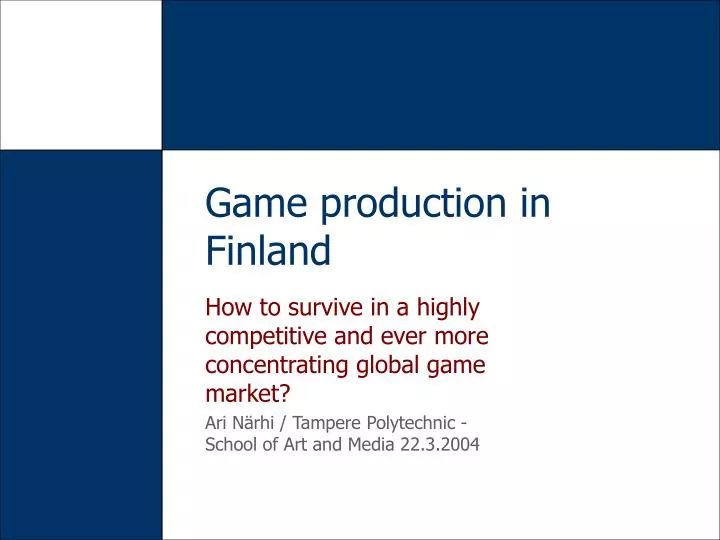 game production in finland