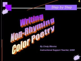 Writing Non-Rhyming Color Poetry