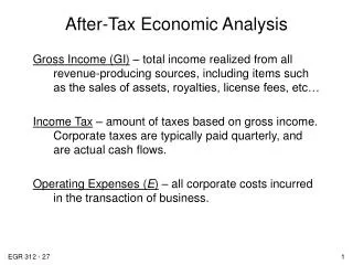 After-Tax Economic Analysis