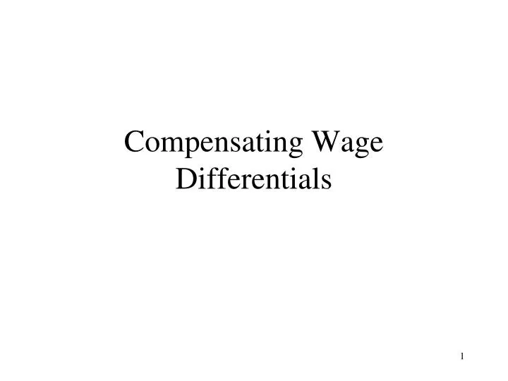 compensating wage differentials