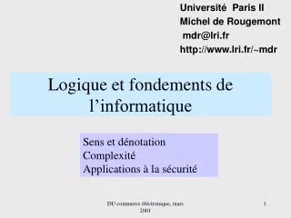 logique et fondements de l informatique