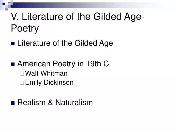 v literature of the gilded age poetry