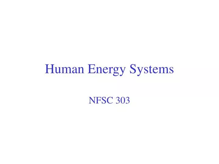 human energy systems