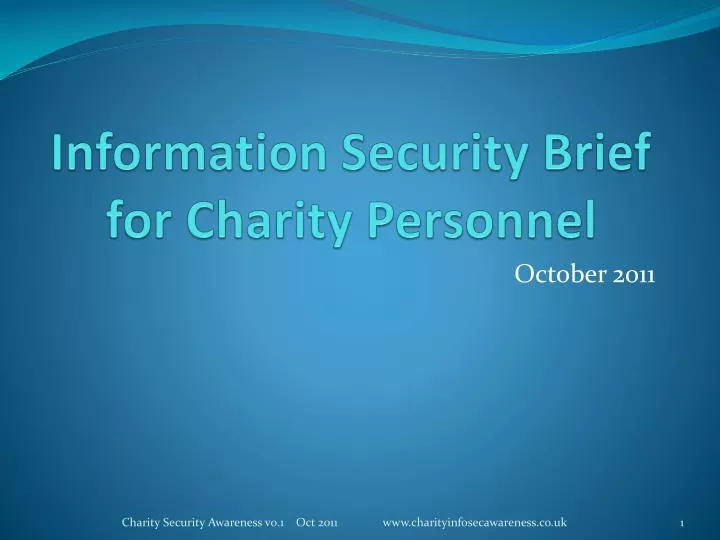 information security brief for charity personnel