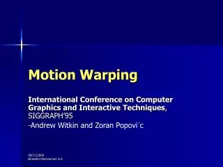 Motion Warping