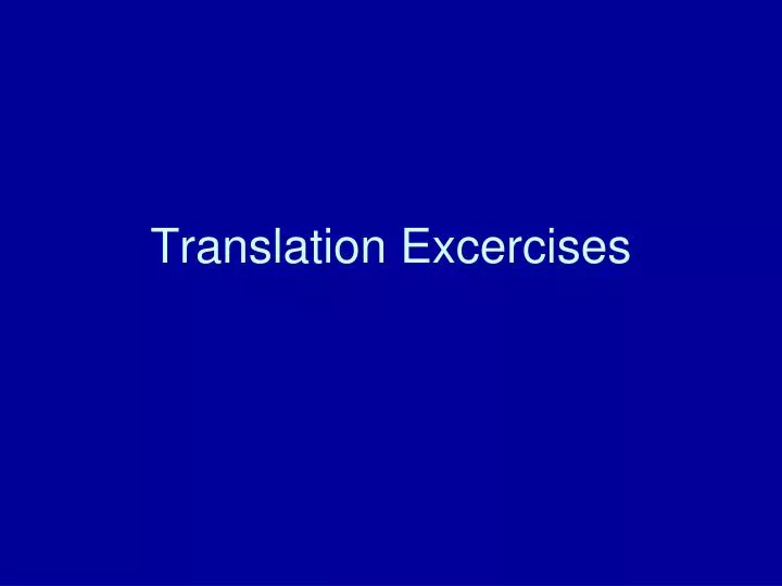 translation excercises