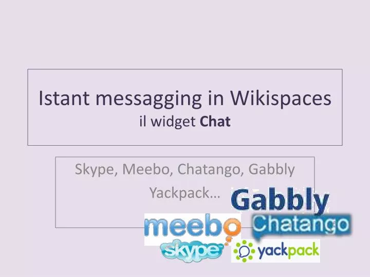 istant messagging in wikispaces il widget chat