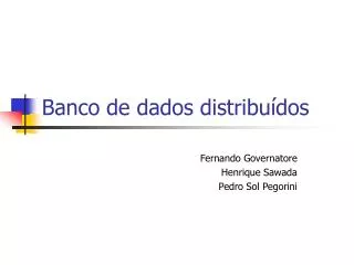 banco de dados distribu dos