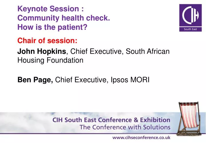 keynote session community health check how is the patient