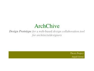 ArchChive Design Prototype for a web-based design collaboration tool for architects/designers