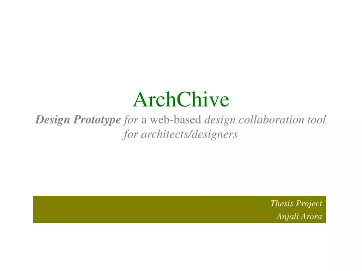 archchive design prototype for a web based design collaboration tool for architects designers
