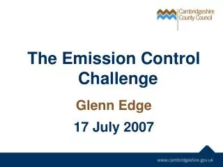 The Emission Control Challenge
