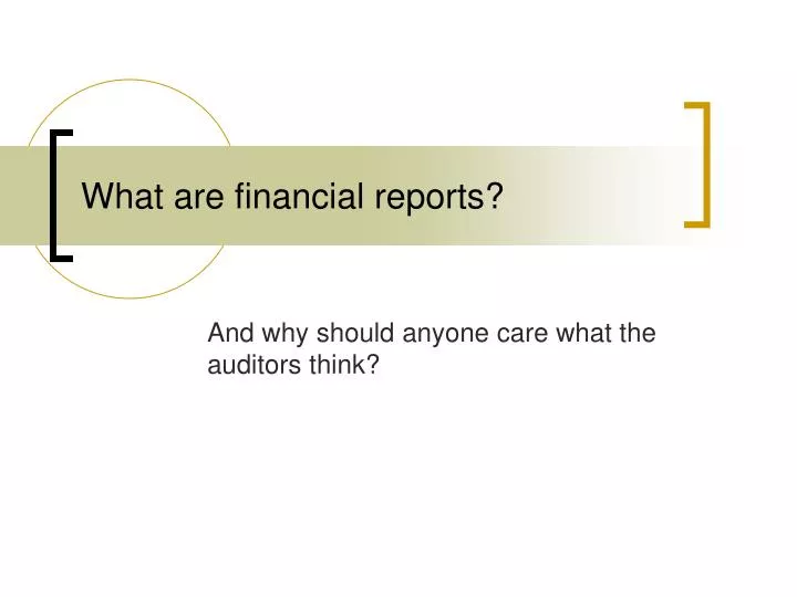 what are financial reports