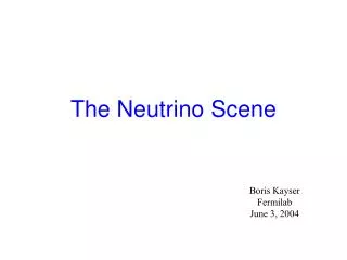 The Neutrino Scene