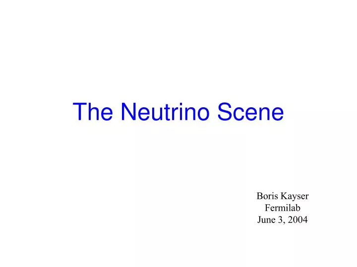 the neutrino scene