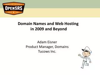 Domain Names and Web Hosting in 2009 and Beyond