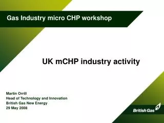 UK mCHP industry activity