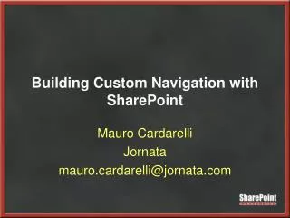 Building Custom Navigation with SharePoint