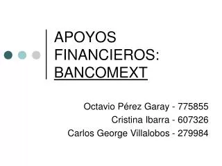 apoyos financieros bancomext