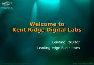 Welcome to Kent Ridge Digital Labs