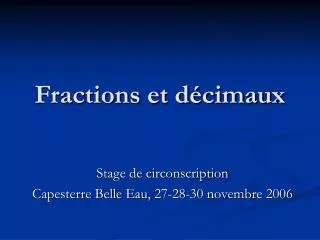 fractions et d cimaux