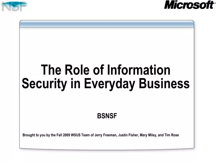 the role of information security in everyday business