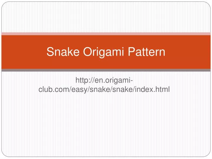 snake origami pattern