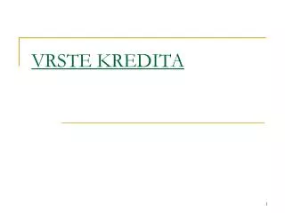 vrste kredita