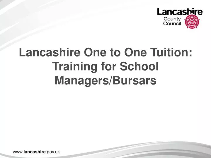lancashire one to one tuition training for school managers bursars