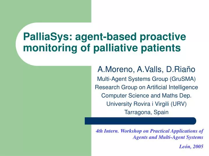 palliasys agent based proactive monitoring of palliative patients