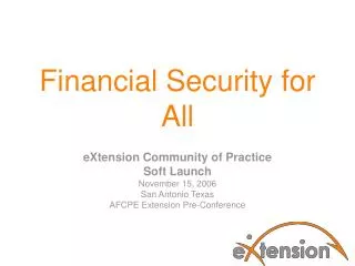 Financial Security for All