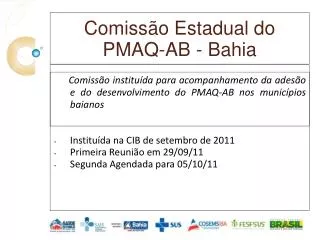 Comissão Estadual do PMAQ-AB - Bahia