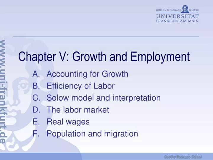 chapter v growth and employment