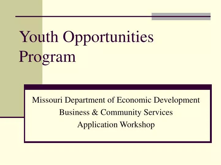 youth opportunities program
