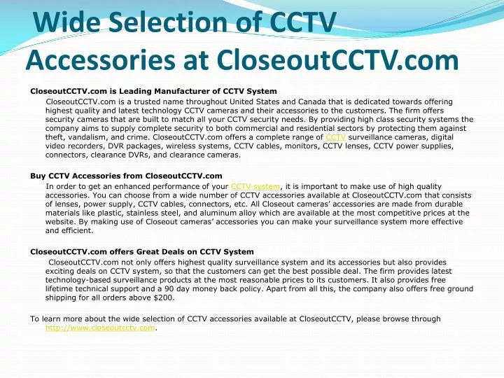 wide selection of cctv accessories at closeoutcctv com