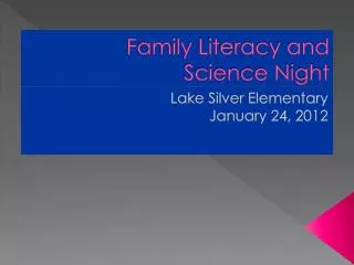 Family Literacy and Science Night