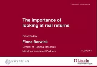 The importance of looking at real returns