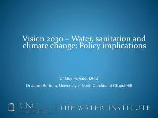 Vision 2030 – Water, sanitation and climate change: Policy implications