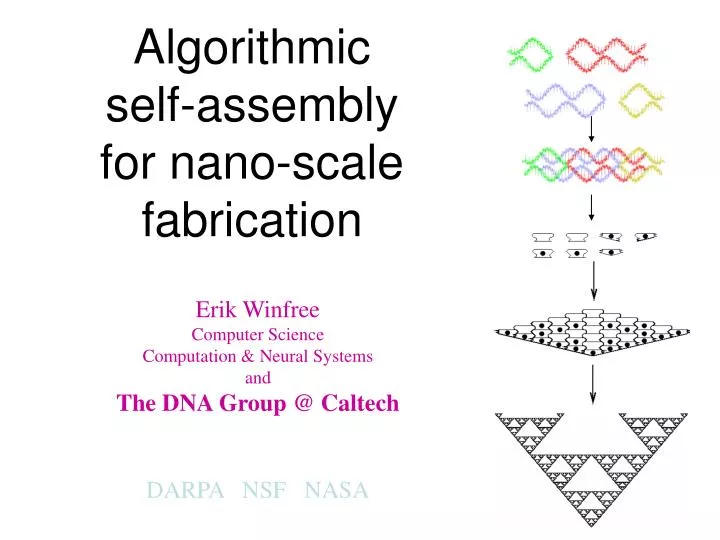algorithmic self assembly for nano scale fabrication