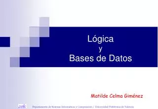 Lógica y Bases de Datos