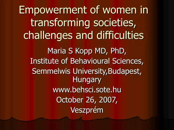 empowerment of women in transforming societies chall e nges and difficulties