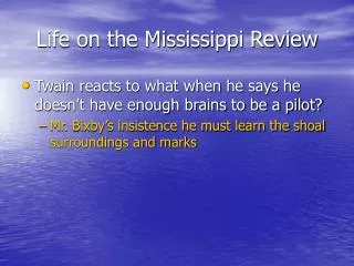 Life on the Mississippi Review