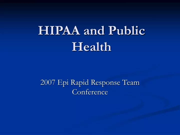 hipaa and public health